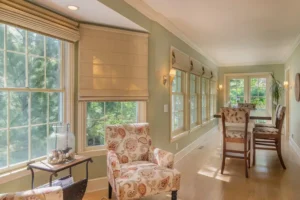 Hunter Douglas Roman Shades in Common Area