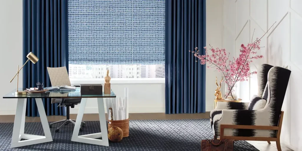 hunter douglas roman shades in study