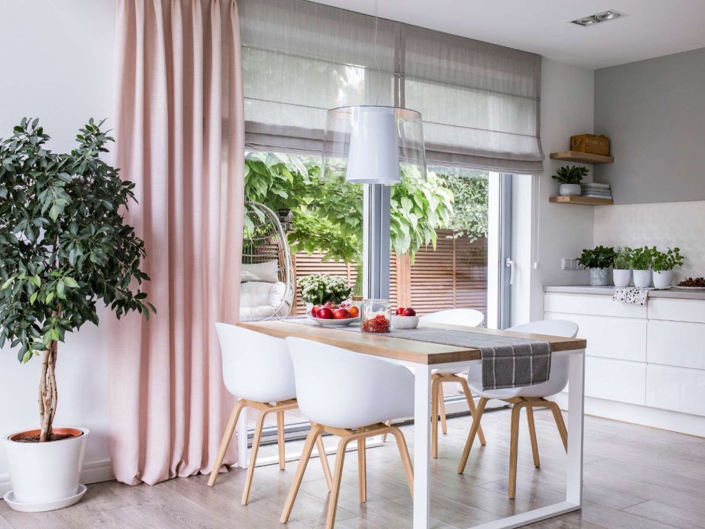 Roman shades - sliding door window treatments