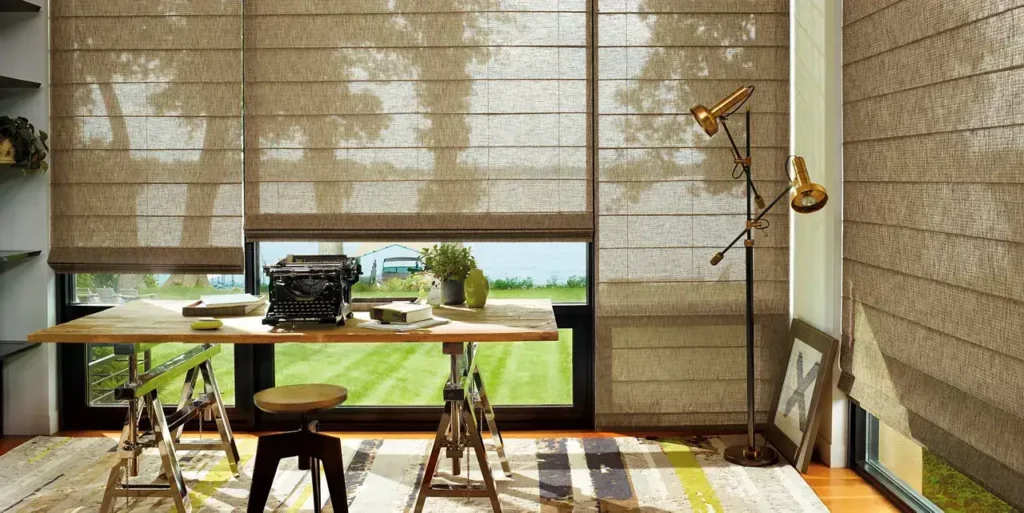 Alustra® Woven Textures® Roman Shades | Options for top-down bottom up window treatments