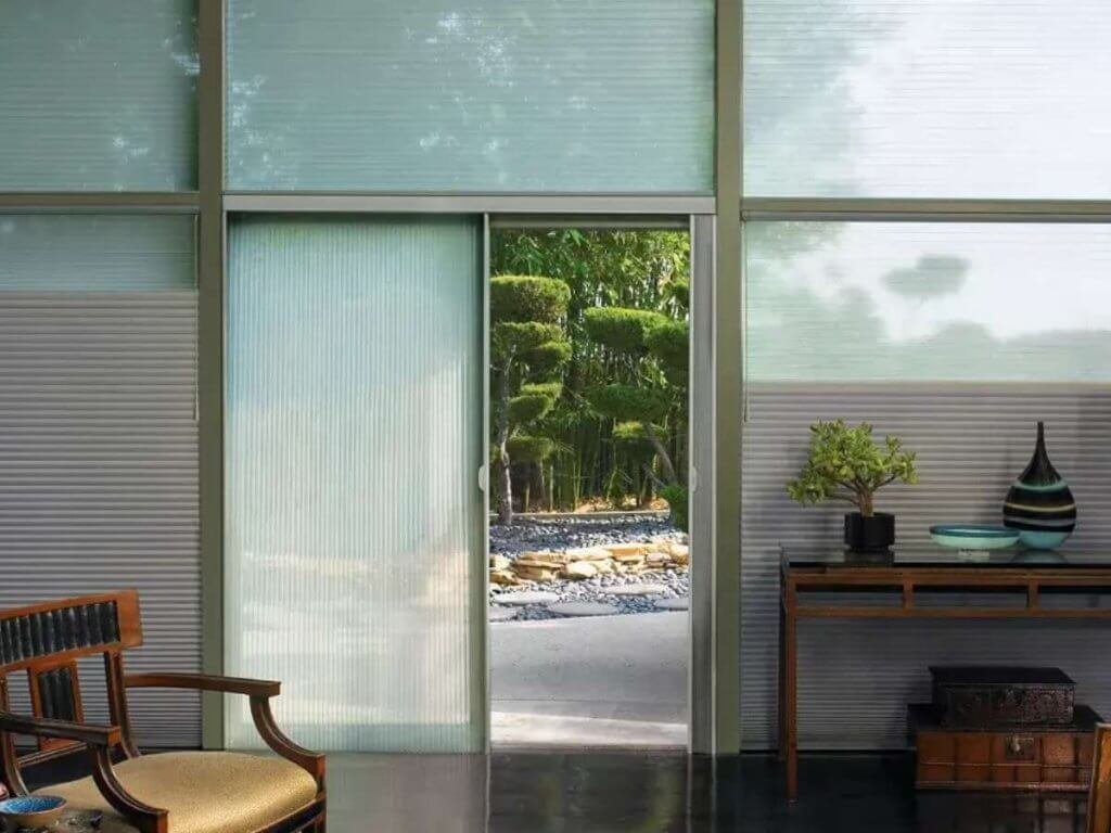 Hunter Douglas Cellular Shades in Sliding Door