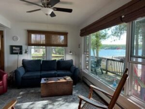 living room with scenic view
