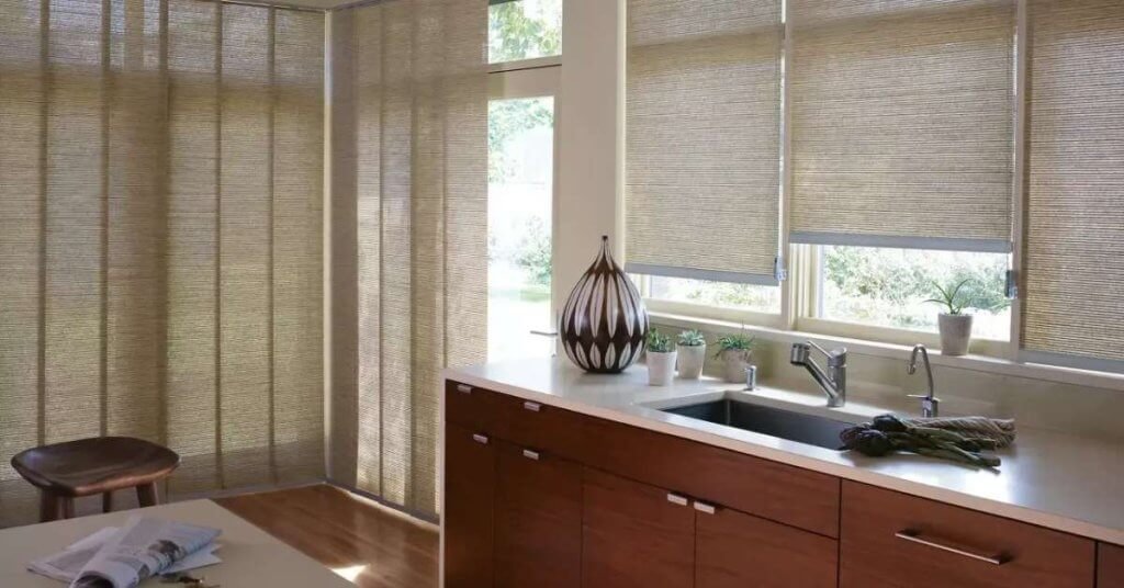 Woven wood shades come in various materials and textures, each offering a distinct look and feel.