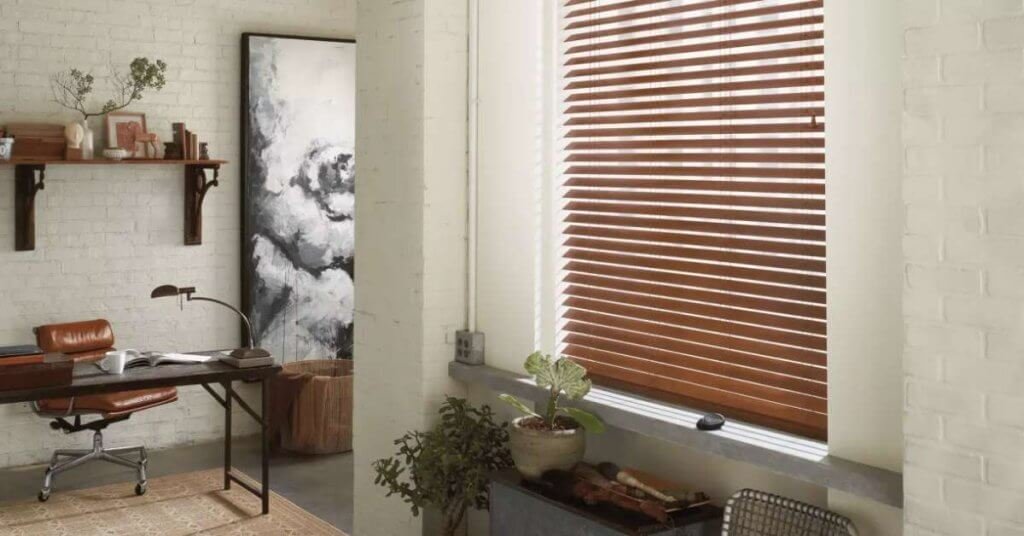 While blinds won’t block all noise, some materials, like wood or fabric vertical blinds, can help dampen outside sounds.